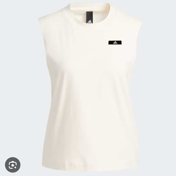 NWT Adidas White Boyfriend Tank size Large - Picture 1 of 10